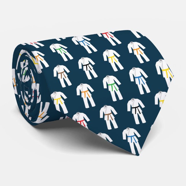Karate Suits Fun Japanese Martial Arts Tie (Rolled)