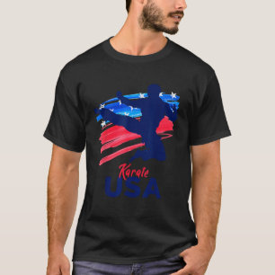 Karate Support the Team Student Sensei USA Flag Am T-Shirt