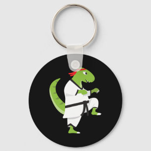 Karate T-rex Cool Cute Dinosaur Fighter Halloween  Key Ring