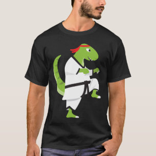 Karate T-rex Cool Cute Dinosaur Fighter Halloween T-Shirt