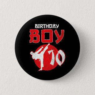 Karate Taekwondo 10 Years Old Birthday Martial Art 6 Cm Round Badge