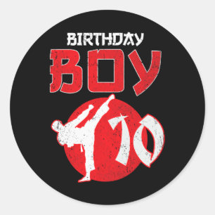 Karate Taekwondo 10 Years Old Birthday Martial Art Classic Round Sticker