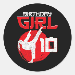 Karate Taekwondo 10 Years Old Birthday Martial Art Classic Round Sticker