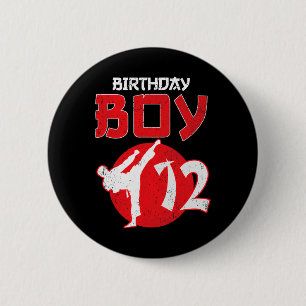 Karate Taekwondo 12 Years Old Birthday Martial Art 6 Cm Round Badge