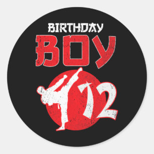 Karate Taekwondo 12 Years Old Birthday Martial Art Classic Round Sticker