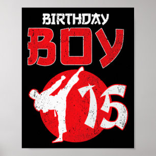 Karate Taekwondo 15 Years Old Birthday Martial Art Poster