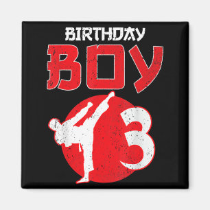 Karate Taekwondo 3 Years Old Birthday Martial Arts Magnet
