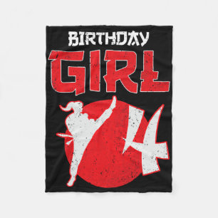 Karate Taekwondo 4 Years Old Birthday Martial Arts Fleece Blanket