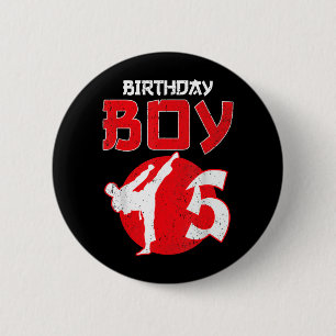 Karate Taekwondo 5 Years Old Birthday Martial Arts 6 Cm Round Badge