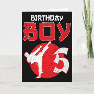 Karate Taekwondo 5 Years Old Birthday Martial Arts Card