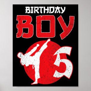 Karate Taekwondo 5 Years Old Birthday Martial Arts Poster