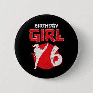 Karate Taekwondo 6 Years Old Birthday Martial Arts Cm Round Badge