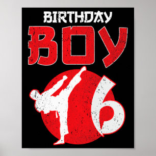 Karate Taekwondo 6 Years Old Birthday Martial Arts Poster