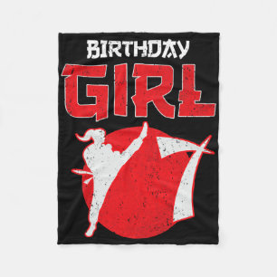 Karate Taekwondo 7 Years Old Birthday Martial Arts Fleece Blanket