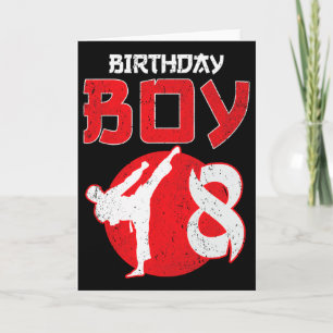 Karate Taekwondo 8 Years Old Birthday Martial Arts Card