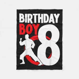 Karate Taekwondo 8 Years Old Birthday Martial Arts Fleece Blanket