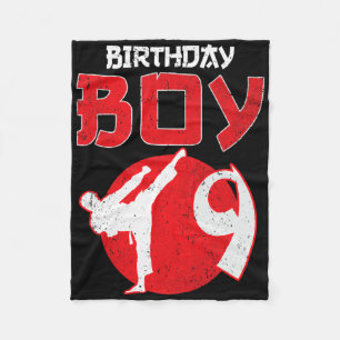 Karate Taekwondo 9 Years Old Birthday Martial Arts Fleece Blanket