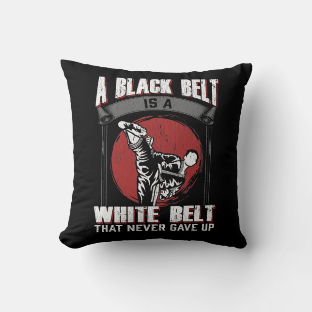 Karate Taekwondo Black Belt Martial Arts Fighter Cushion (Front)