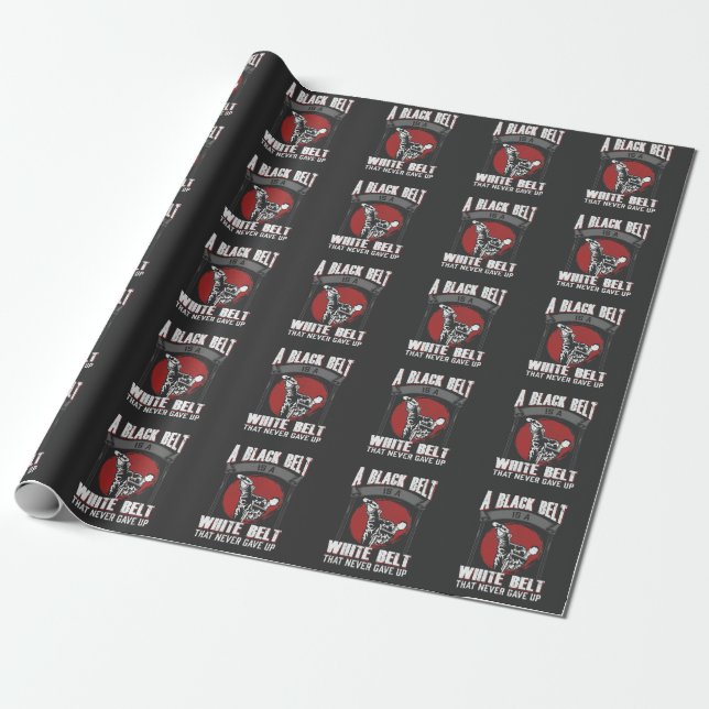 Karate Taekwondo Black Belt Martial Arts Fighter Wrapping Paper (Unrolled)