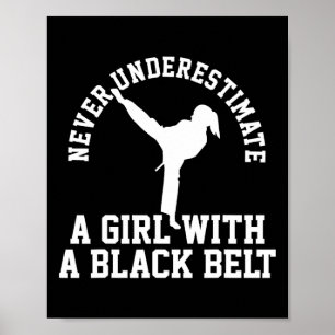 Karate Taekwondo Blackbelt Girl Poster