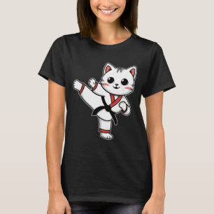 Karate Taekwondo Funny Cat Jiu Jitsu Women Girls T-Shirt