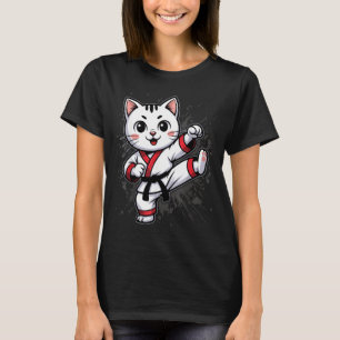 Karate Taekwondo Funny Cat Jiu Jitsu Women Girls T-Shirt