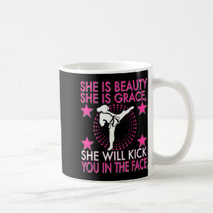 Karate Taekwondo Girl Women Karate Kick Coffee Mug