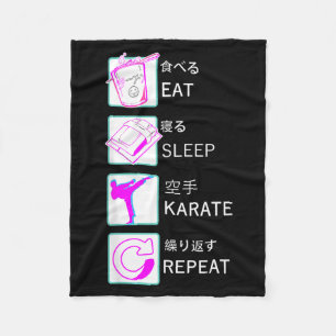 Karate Taekwondo Ju-Jutsu Kung-Fu EAT Sleep Karate Fleece Blanket