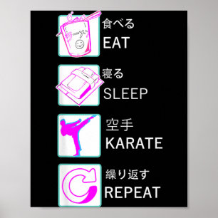 Karate Taekwondo Ju-Jutsu Kung-Fu EAT Sleep Karate Poster
