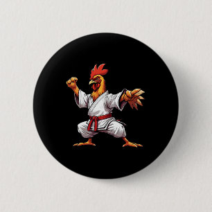 Karate Taekwondo Judo Kung Fu Chicken Rooster Gift 6 Cm Round Badge