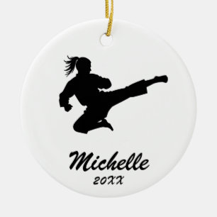 Karate / Taekwondo / judo Personalised Christmas  Ceramic Ornament
