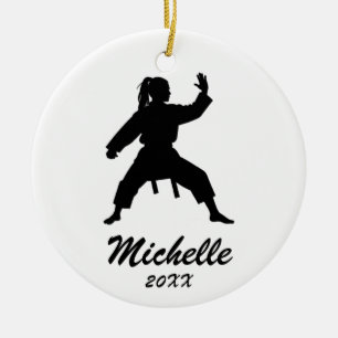 Karate / Taekwondo / judo Personalised Christmas  Ceramic Ornament