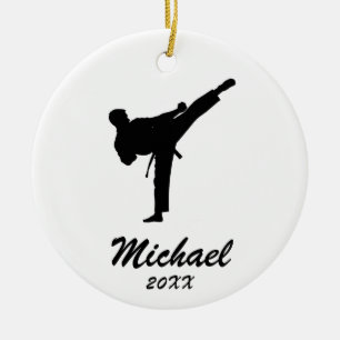 Karate / Taekwondo / judo Personalised Christmas Ceramic Ornament