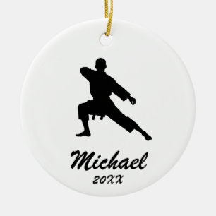 Karate / Taekwondo / judo Personalised Christmas Ceramic Ornament