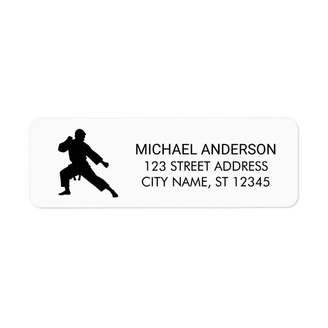 Karate / Taekwondo / judo Return Address Label     (Front)