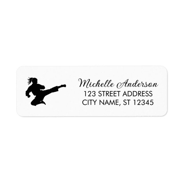 Karate / Taekwondo / judo Return Address Label     (Front)