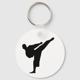 Karate / Taekwondo Kick Button Keychain