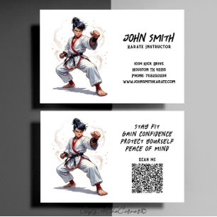 Karate Taekwondo Martial Arts Instructor Business Card