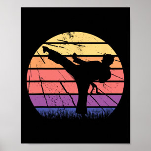 Karate Taekwondo Mixed Martial Arts Retro Vintage Poster