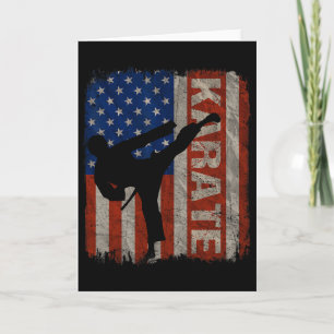 Karate Taekwondo Usa American Flag Vintage 4th Of Card