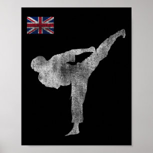 Karate Team Martial Arts Mma Kick England English  Poster