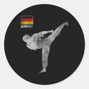 Karate Team Martial Arts Mma Kick Germany German V Classic Round Sticker