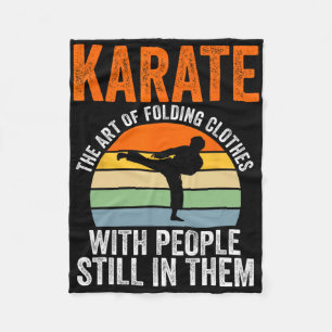 Karate The Art Of Folding Clothes With People Mart Fleece Blanket