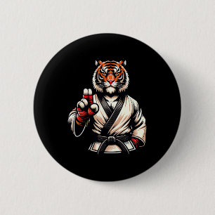 Karate Tiger Fierce Discipline Champion 1 6 Cm Round Badge