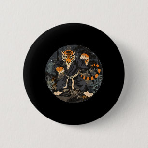Karate Tiger Forest Taekwondo Jiu-Jitsu Martial 6 Cm Round Badge