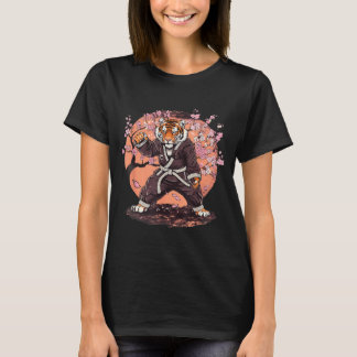 Karate Tiger Sakura Flowers Taekwondo Jiu-Jitsu T-Shirt