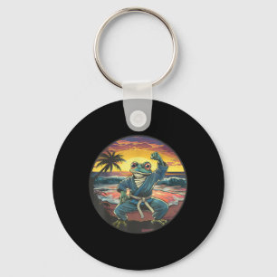 Karate Toad Taekwondo Toad Lover Sunset Beach Key Ring