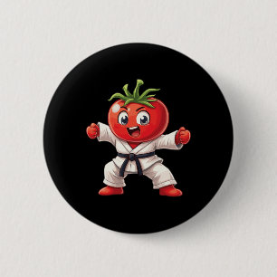 Karate Tomato Judogi Power Funny Martial Arts Desi 6 Cm Round Badge