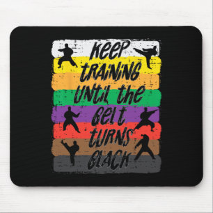 Karate Training Belt Turns Black Martial Arts Men  Mouse Pad