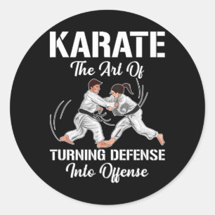Karate Training Offence Black Belt Sport Martial A Classic Round Sticker
